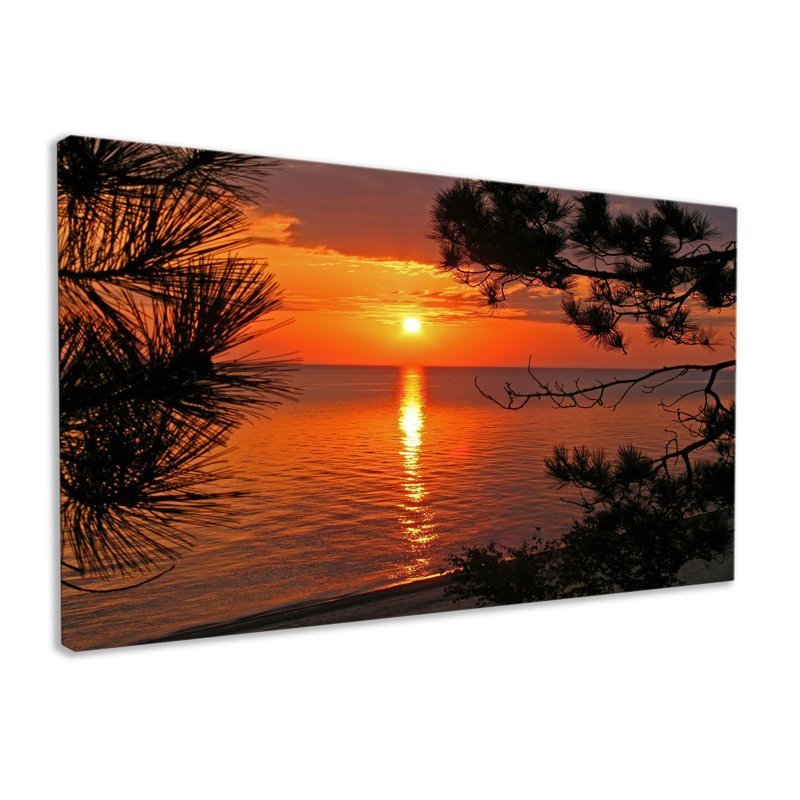 Ocean Sunset - Wrapped Canvas Print, 76cm H x 127cm W x 3.2cm D