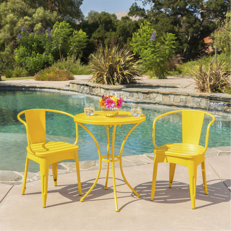 Ensemble de 3 pièces en métal, Jaune