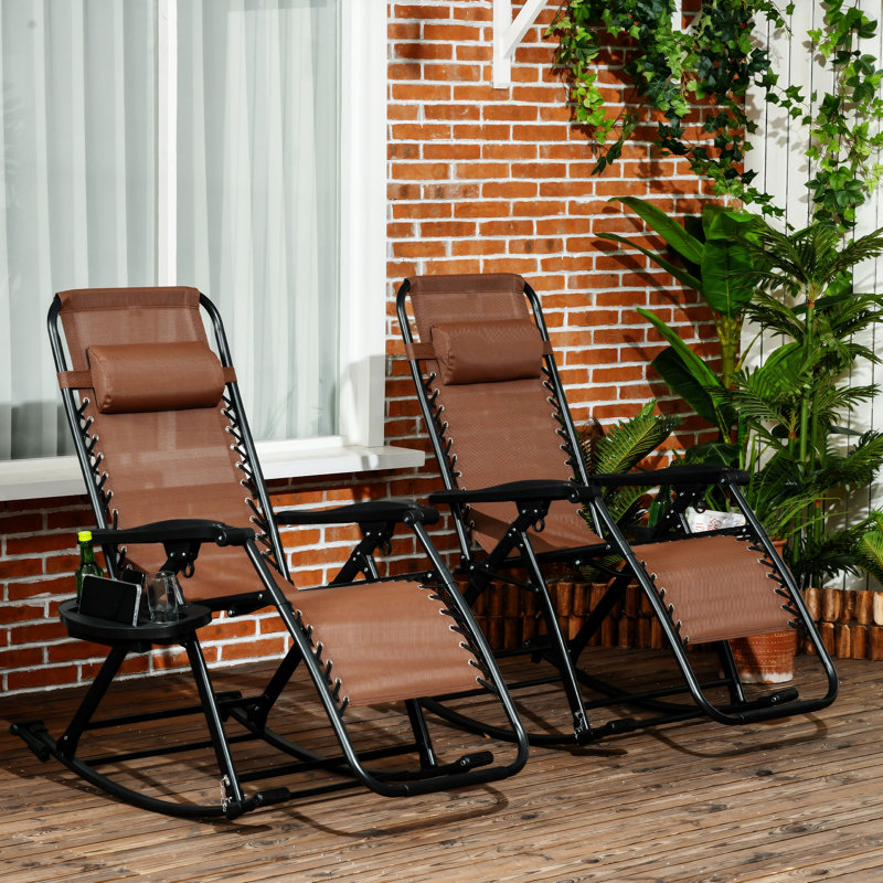 Ensemble de 2 chaises berçantes d'extérieur Outsunny (excluant la table)