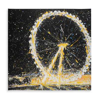 Abstract London Eye Tablecloth | Black Indoor Outdoor Decor