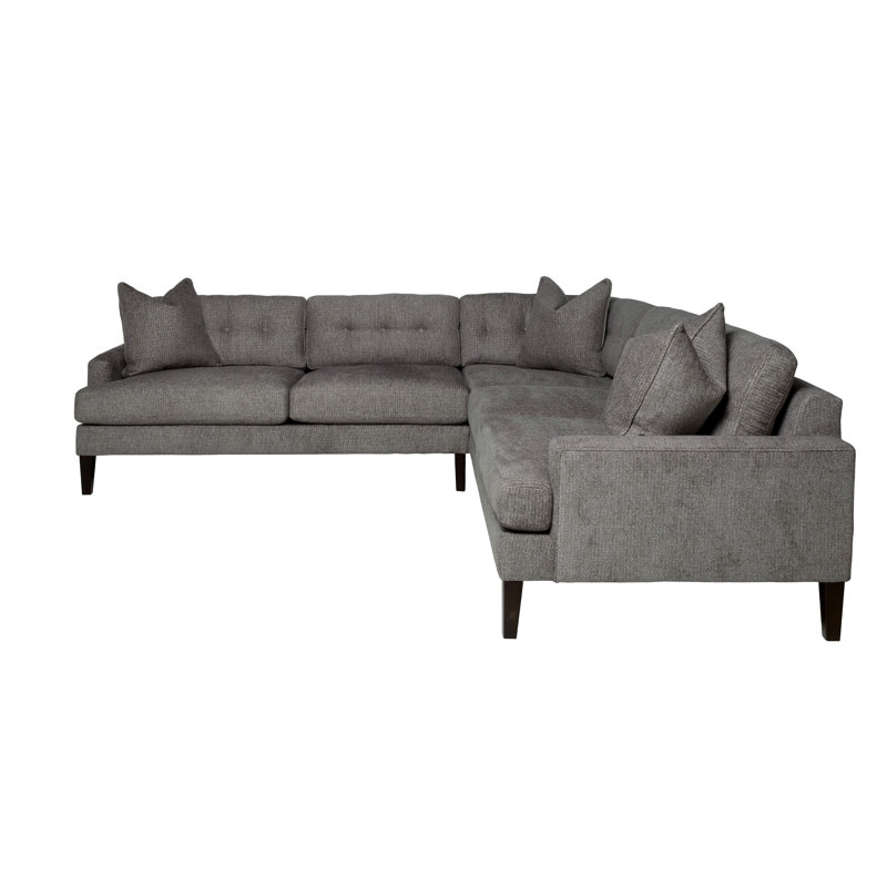 Canapé modulaire de coin 108,5 po, Gris / brun, Face à la gauche