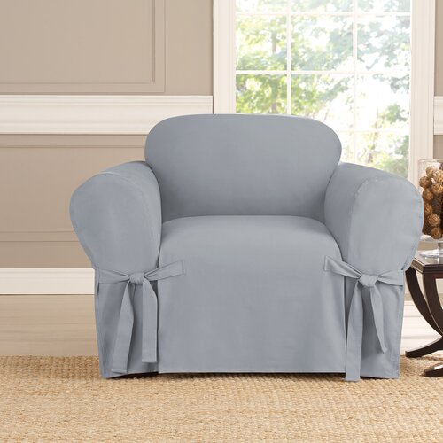 Sure Fit Cotton Box Cushion Armchair Slipcover & Reviews | Wayfair