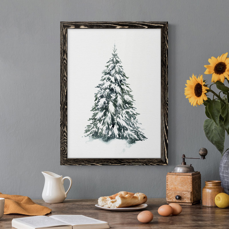 Épinette bleue II - reproduction d'art sur toile, Cadre noir, H 28 po x l 38 po x P 1 po
