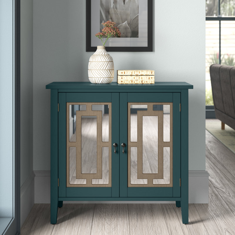 Dennita Antique Buffet Server Cabinet / Console Table, Mirrored Doors