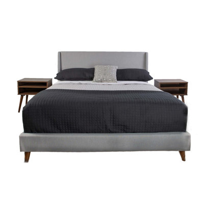 Queen Upholstered Bed With 2 Nightstands