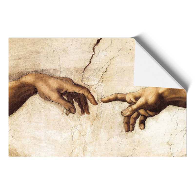 Creation Of Adam Hands by Michelangelo - No Frame Painting, 21cm H x 30cm W x 0.1cm D