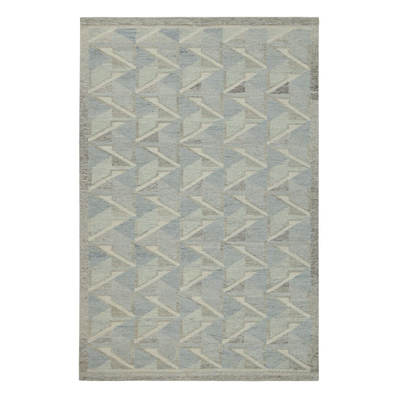 Scandinavian Wool Geometric Area Rug, Rectangle 6' x 9'