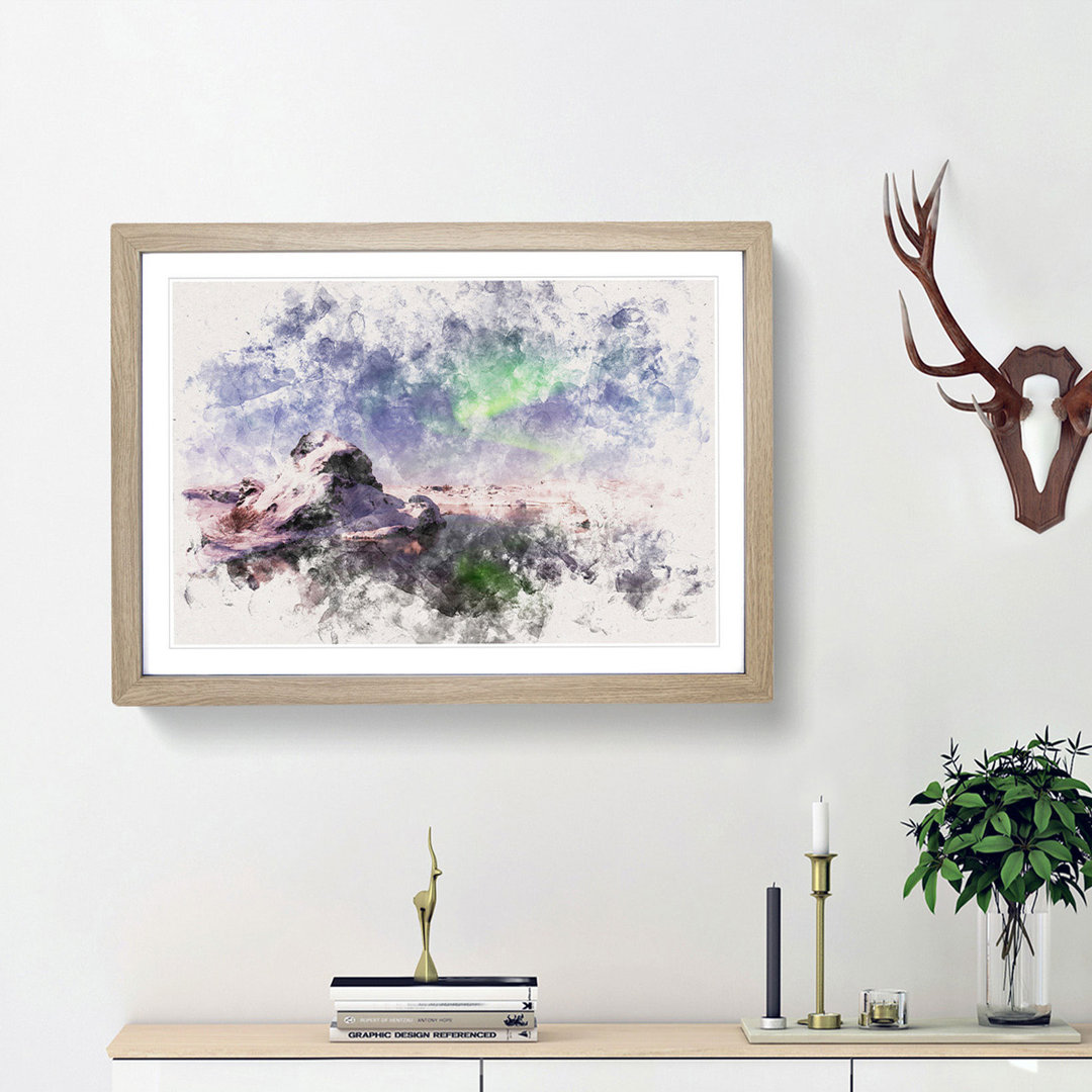 Northern Lights Aurora Borealis - Framed Print