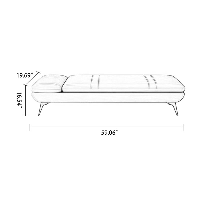 Banc rembourré, Gris / beige