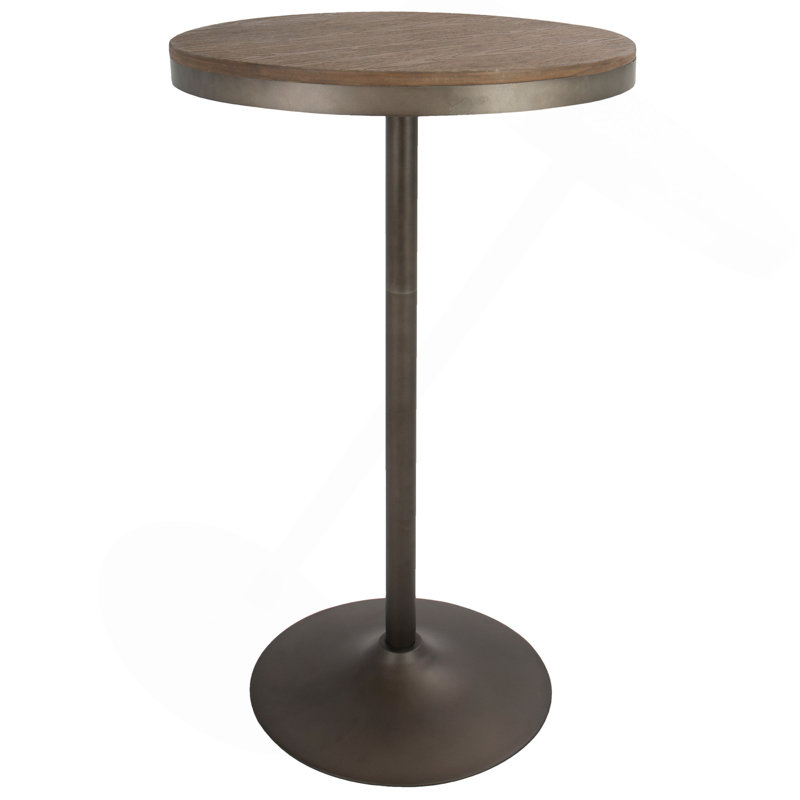 Dakota Industrial Adjustable Bar / Dinette Table In Antique And Brown By Lumisource