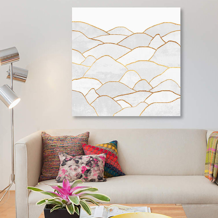 «White Hills», impression sur toile, H 12 po x l 12 po x P 0,75 po, Toile tendue, Pas de tapis