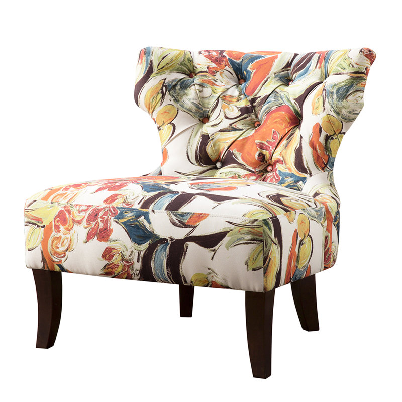 Fauteuil d'appoint pour le divertissement à domicile, avec coussin en mousse haute densité, structure élégante en contreplaqué et capitonnage à boutons.