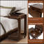 Table de bout en bois roulante en forme de C avec bureau réglable et pliable