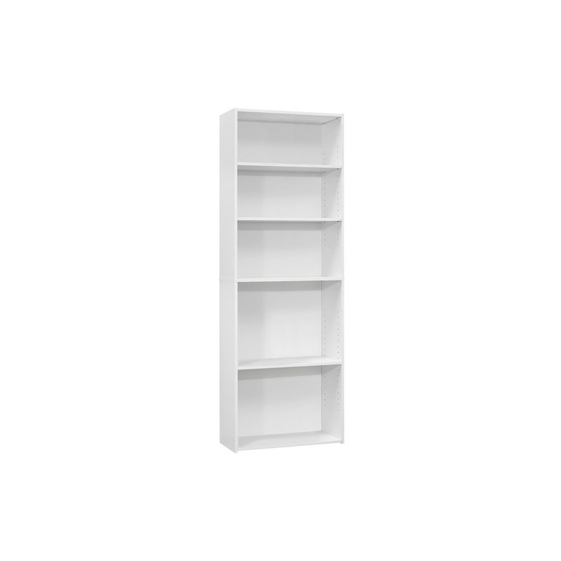 Garbutt Bookshelf, Bookcase, Office, Bedroom, Laminate, Transitional, Gray, (5 Shelves) 72" H x 12" W x 25" D