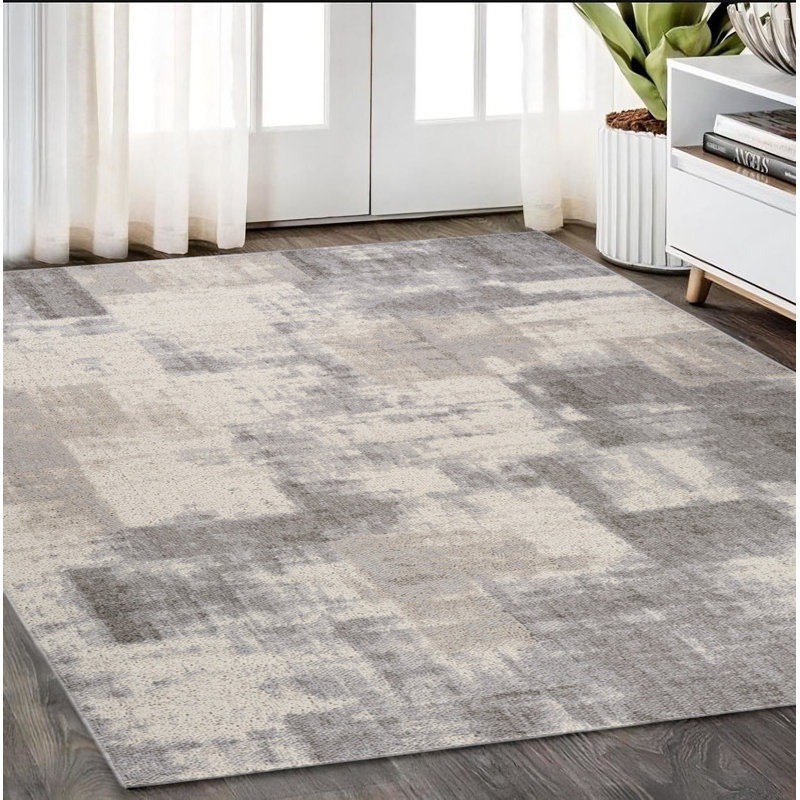 Tapis gris et beige
