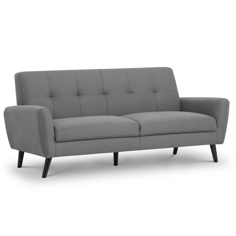 Bostrom 3 Seater Linen Sofa, Mid-Grey, Dark Brown