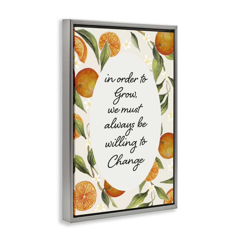 Cadre flottant Willing To change, design par Janice Gaynor, H 31 po x l 21 po, Cadre flottant gris lustré