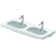 White Ceramic Rectangular Wall Mount Bathroom Sink with Overflow