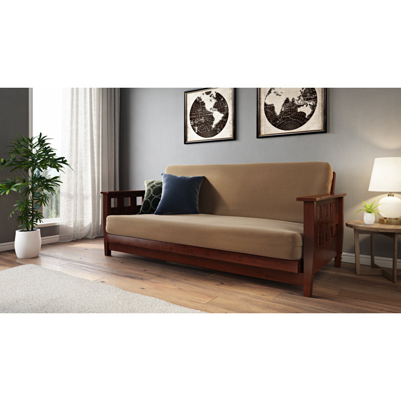Base de futon Durango, Cerise foncée, Grand lit