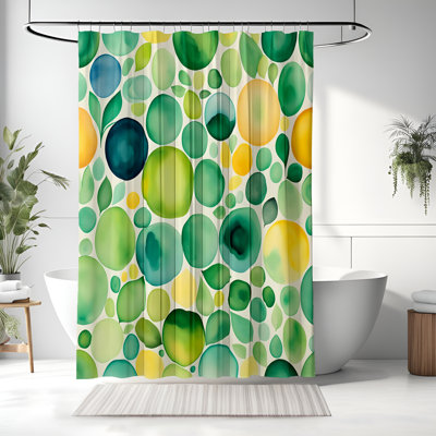 Rideau de douche avec tapis de bain
