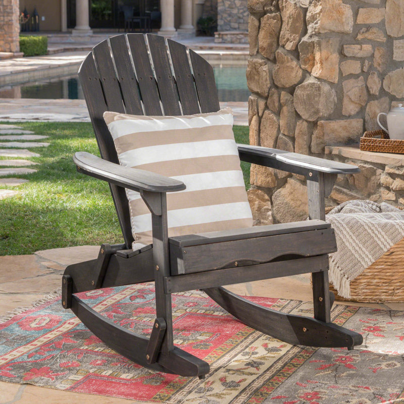 Acacia Wood Adirondack Rocking Chair