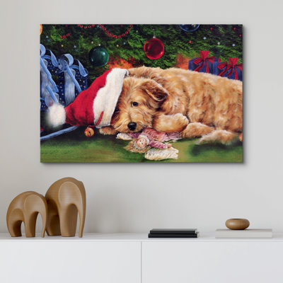 «Christmas Holiday Celebration Merry», reproduction sur toile tendue