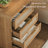 3-Drawer Rattan Nightstand, Modern Curved Bedside Table with Woven Drawer Fronts & Gold Handles, Caramel Oak Wood Nightstand for Bedroom, Available in Single-1555291921-1557158891