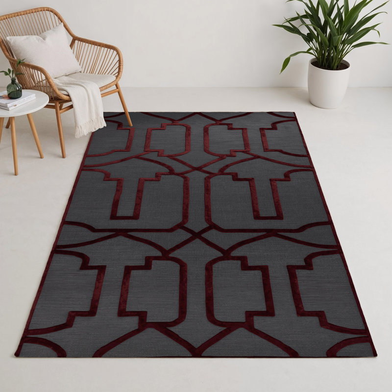 Tapis gris intérieur et extérieur Trellis, Rectangle 5 pi x 7 pi