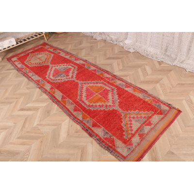 Classic Turkish Kilim Runner Rug Featuring Handmade Geometric Patterns for Hallway Decor