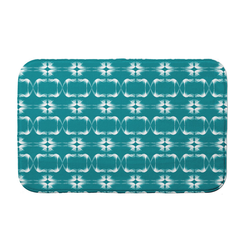 Tapis pour salle de bain higgston, l 21 po x L 34 po, Bleu sarcelle