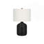 Lighting, H 23 po, lampe de table, rotin noir, abat-jour ivoire / crème, moderne-1107621323-1107621332
