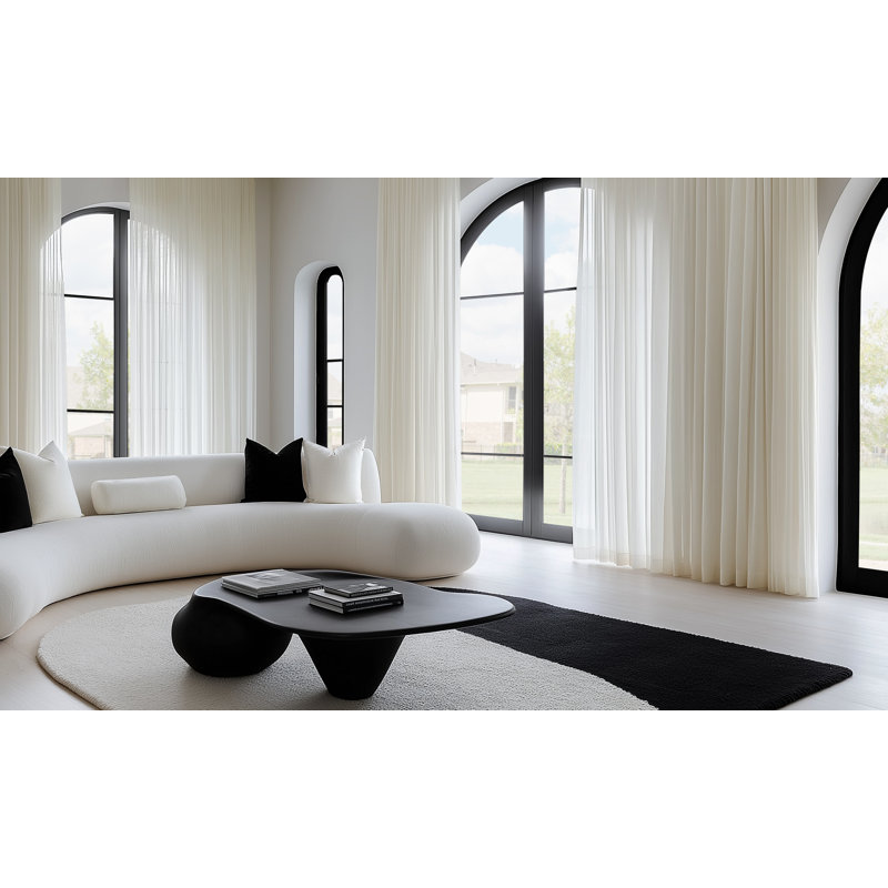 Carissia Extra Wide Sheer Curtain Panel, 100" W x 96" L, White