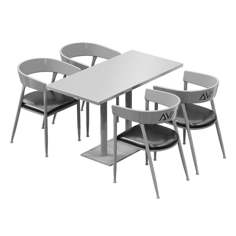 Ensemble de salle à manger 5 pièces, H 29,6 po x L 47,3 po x l 27,6 po, Gris