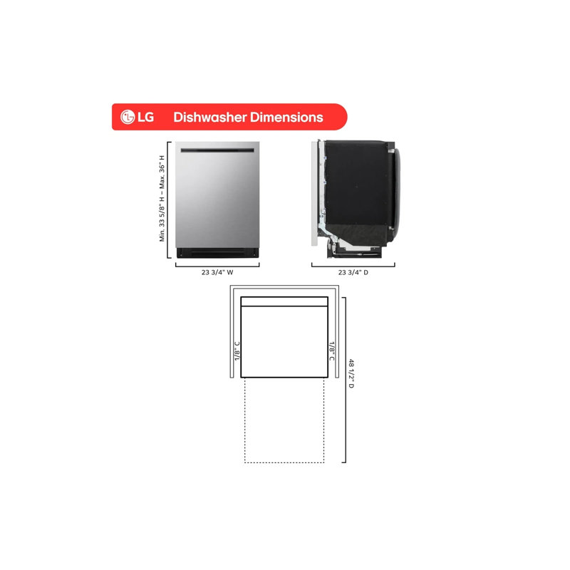 24 Inch Smart Top Control FlushFit Design Dishwasher