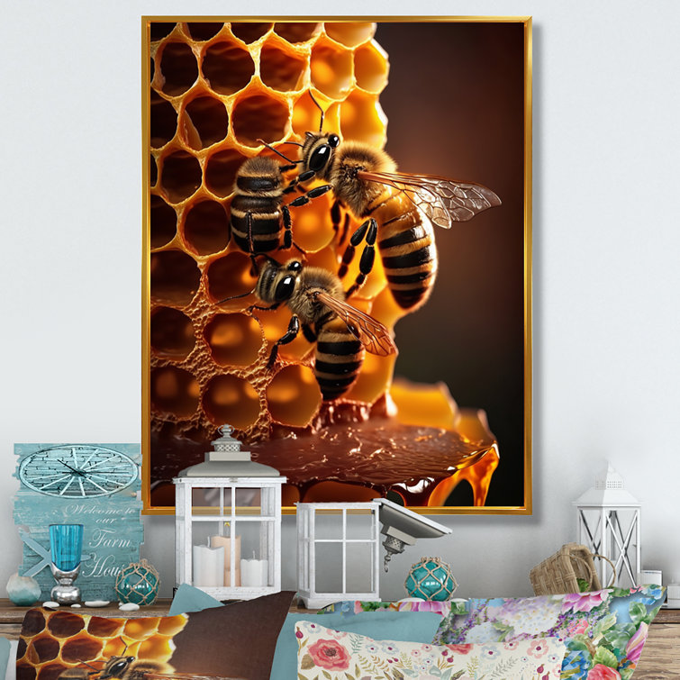 Bee Honeycomb Wall Hanging, Honeycomb Decor, Bee Home Decor , Honeycomb  Jewelry, Honeycomb Decor, 3 Panel Wood Wall Art 