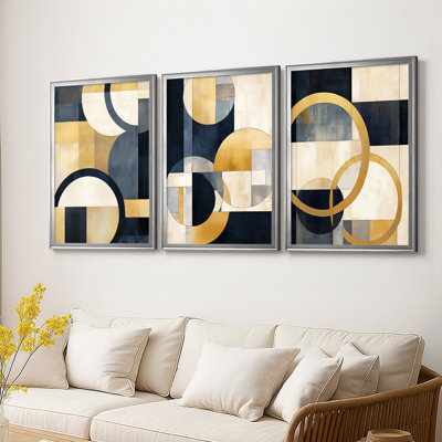 ABSTRACT Series DLXII - Toile tendue avec châssis sur mesure - 3 pièces