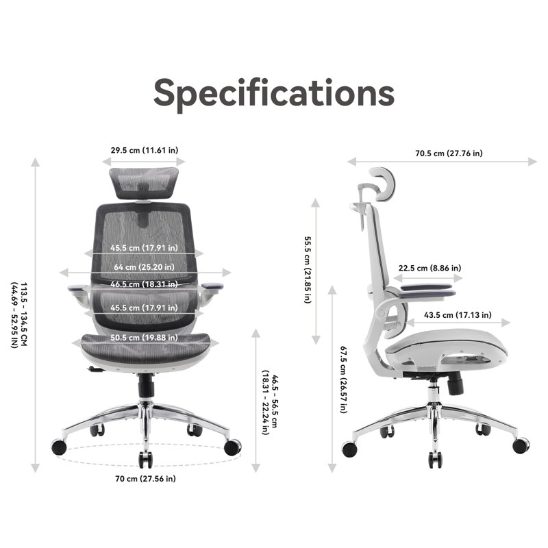 M59as Ergonomic Office Chair With 3d Lifting Armrests, Double Back, Adaptive Dynamic Lumbar Support, Gray, Gray