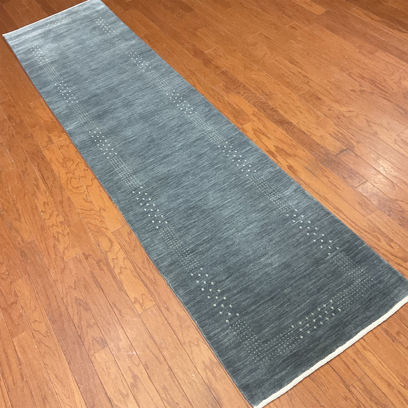  Tapis en laine Gabbeh moderne fait à la main, Tapis de couloir 2 pi 6 po x 10 pi