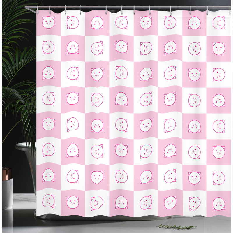 Shower Curtain with Hooks Included, 75"H x 69"W