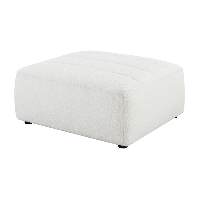 Square Upholstered Ottoman, Natural