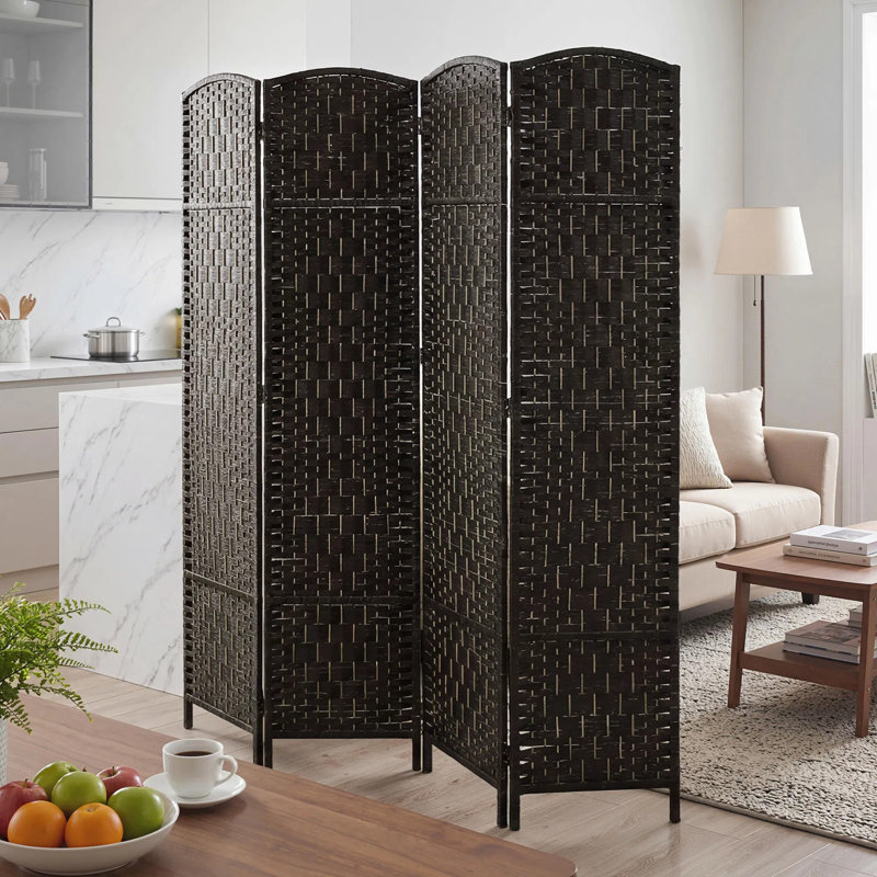 Cloison de séparation autoportante et pliante, écran d'intimité en osier pour bureau de chambre à coucher