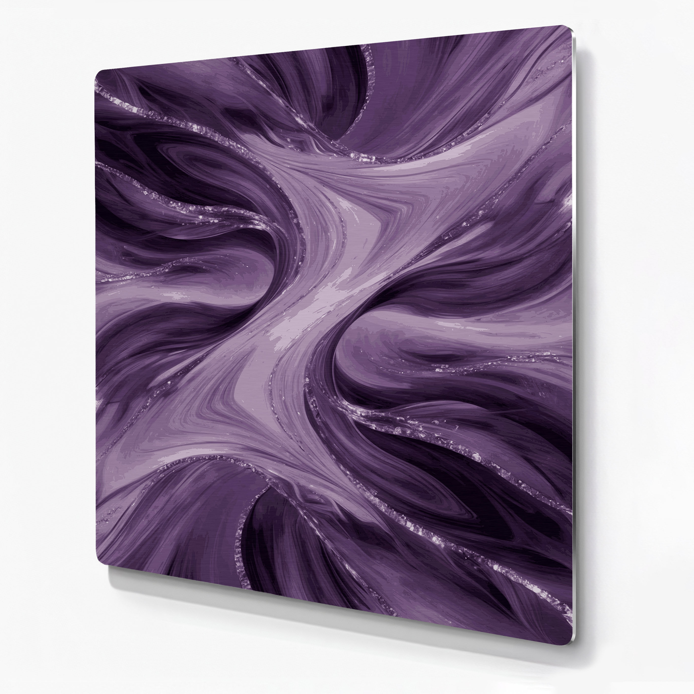 Orren Ellis Abstract Landscape 66 Purple Metal Wall Art | Wayfair