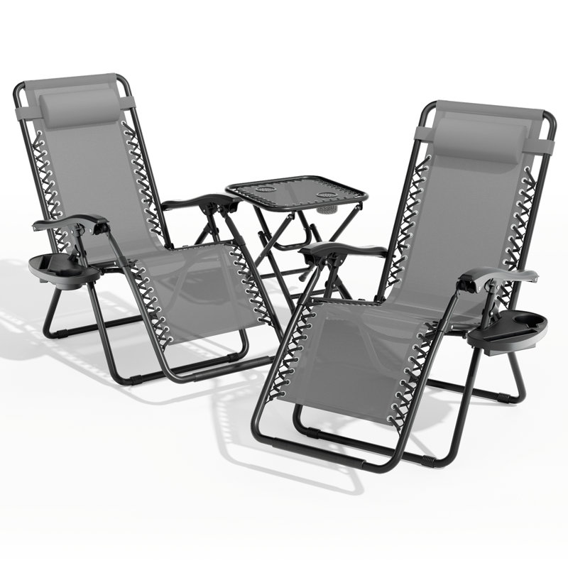 Fauteuils inclinables portatifs réglables pour l'extérieur, Gris
