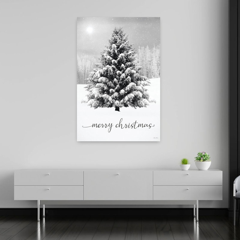 Merry Christmas Snowy Tree, H 60 po x l 40 po