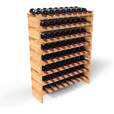 Wine Stack 18 Bottle Bamboo Stackable Rack