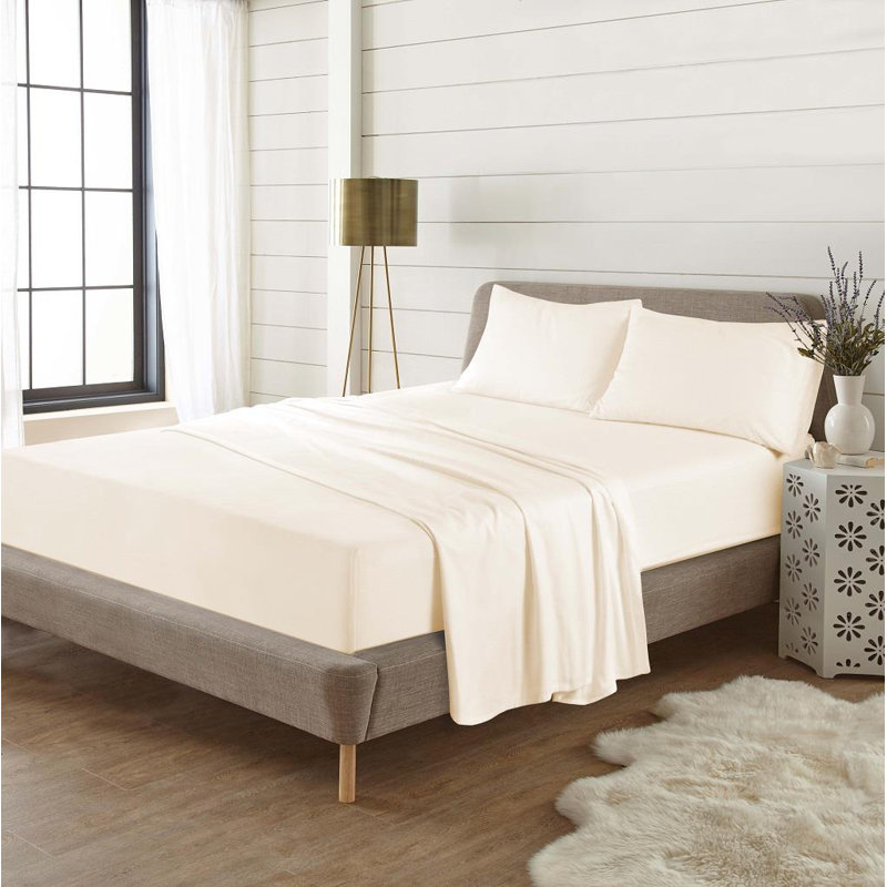 100% Cotton Sheet Set, Kingsize (5'), Cream
