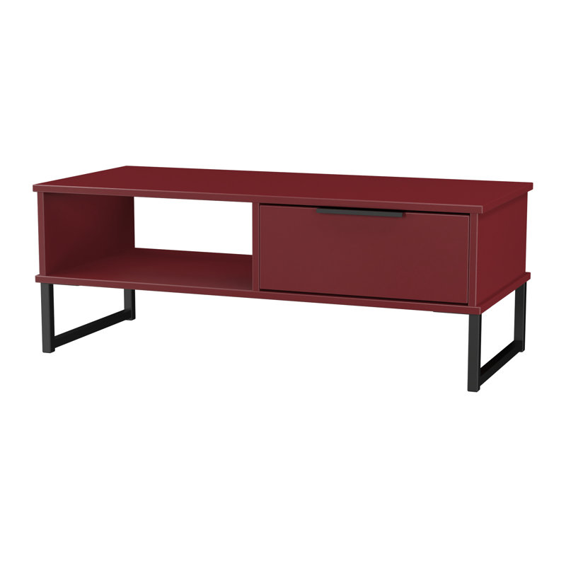 Taeyah Coffee Table with Storage, Red