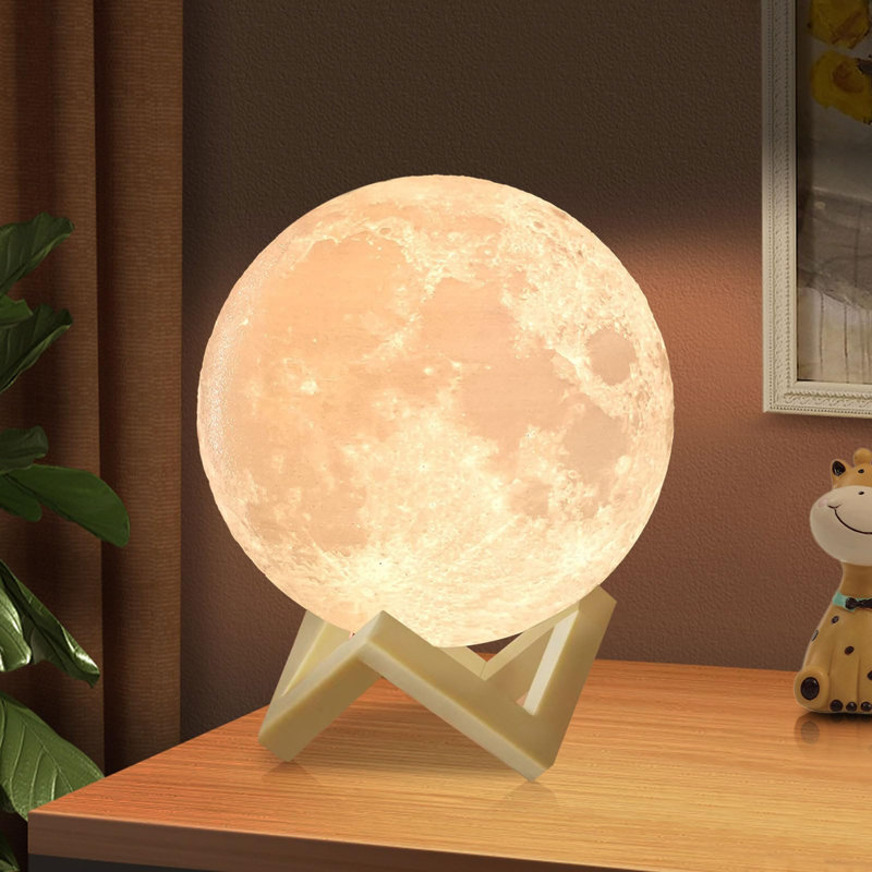 Moon Lamp Upgrade 128 Colors, 3D Printing Night Light with Remote & Touch Control and USB Rechargeable Gift for Her Him Kids Women Men Birthday