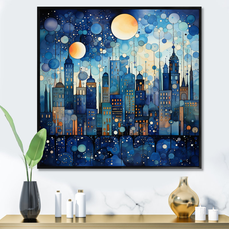 Urban Utopia III - Imprimé, Cadre flottant noir, H 30 po x l 30 po x P 1 po
