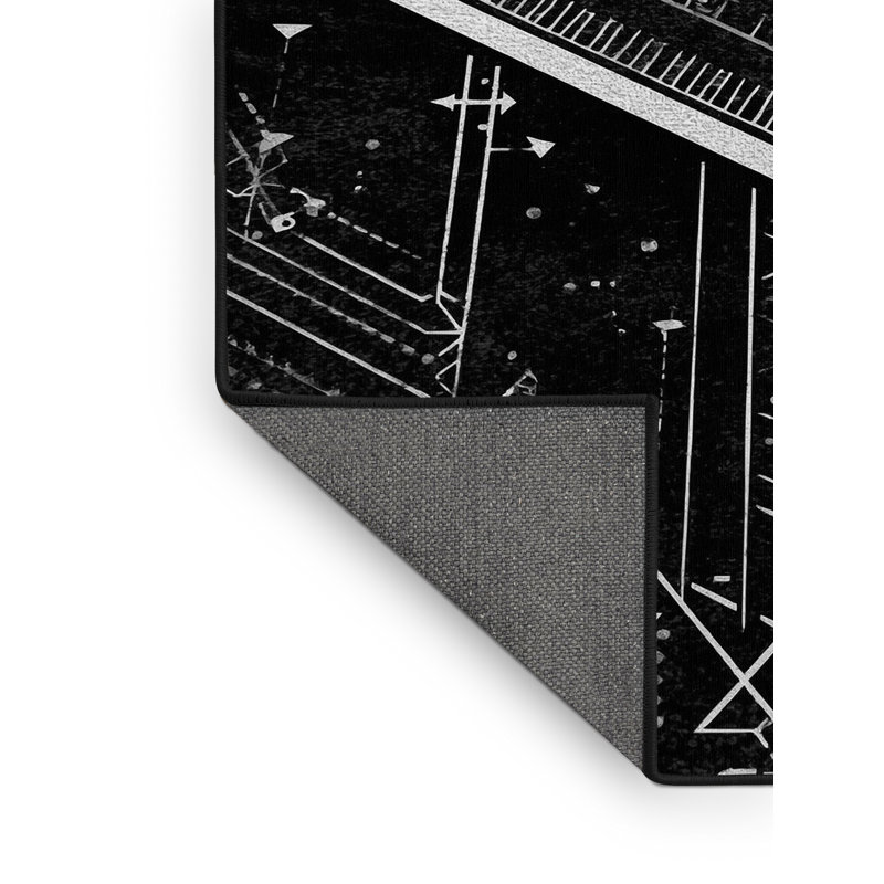 Tapis noir moelleux moelleux Evart, 5 x 8
